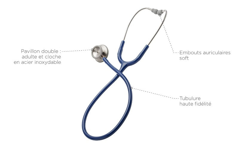 Stéthoscope Spengler® Magister™ adulte double pavillon - BLEU MARINE - MyStetho