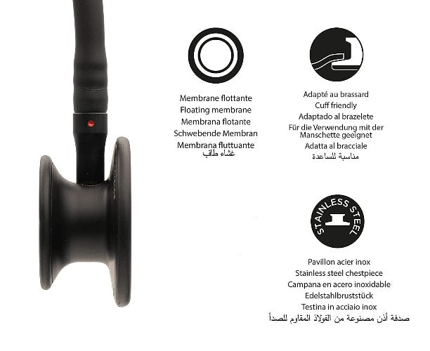Stéthoscope Spengler® Magister II™ double pavillon - NOIR - MyStetho