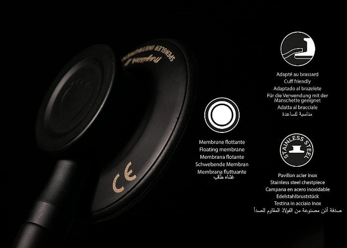 Stéthoscope Spengler® Magister II™ simple pavillon - NOIR - MyStetho